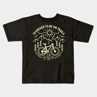 Ride Bike on Trails Kids T-Shirt